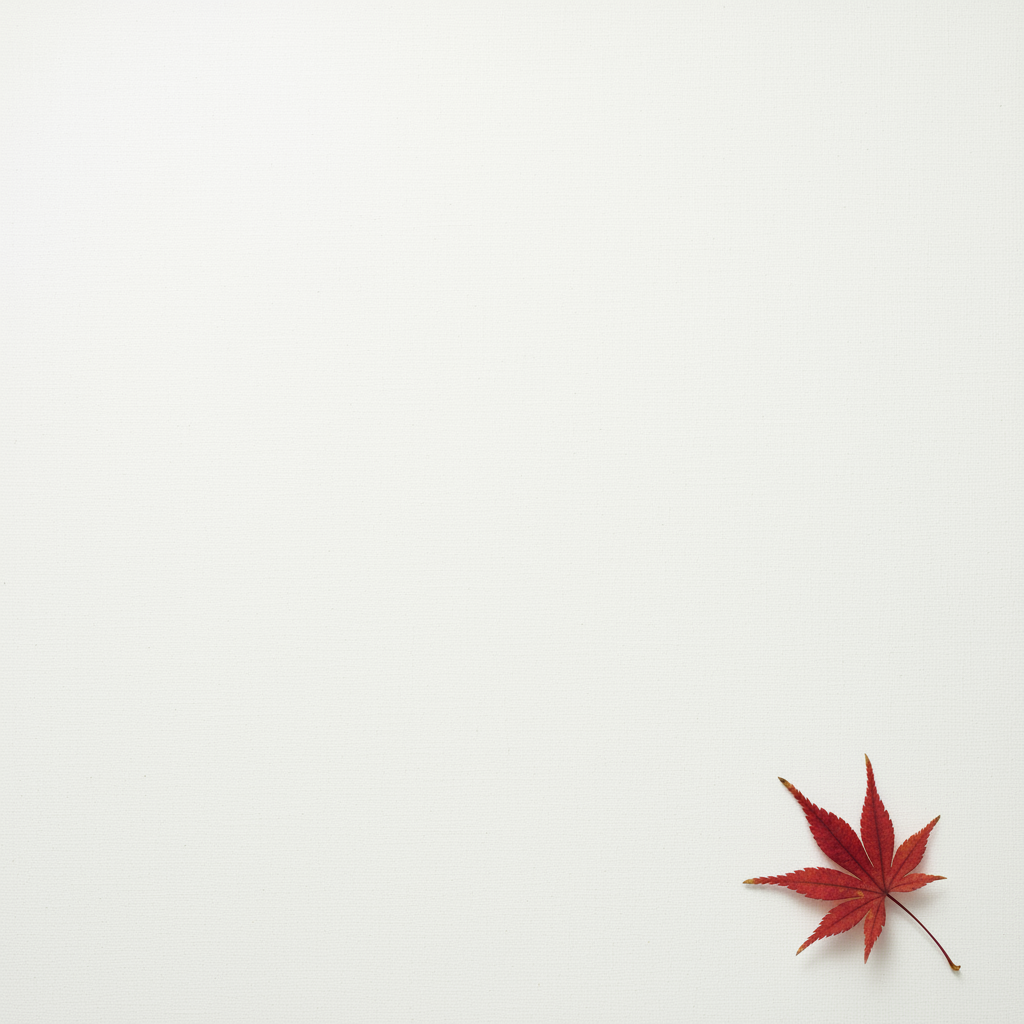 Minimalist Red Maple Leaf